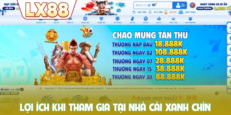 Lợi ích khi tham gia tại nhà cái xanh chín