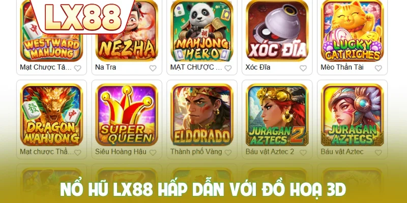 Nổ hũ LX88 hấp dẫn với đồ hoạ 3D